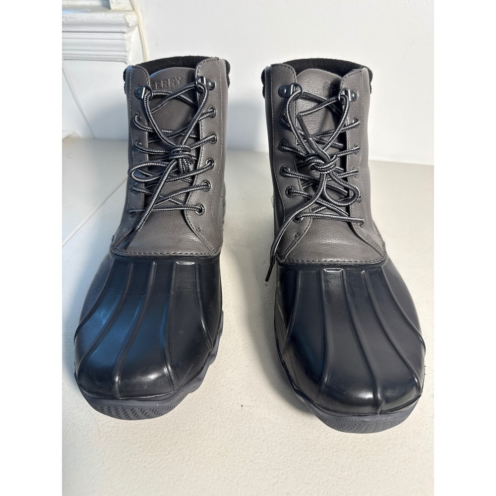 Sperry Top-Sider Avenue Duck Boots Charcoal Black Water Resistant Rain bootSz 13 - Picture 10 of 13